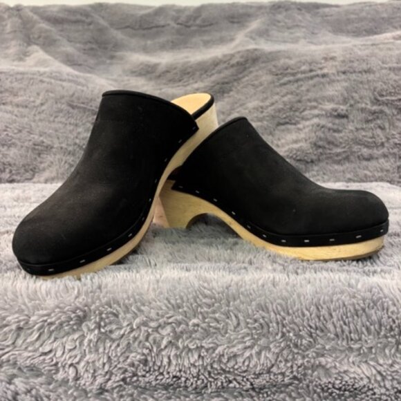 LOFT Black NuBuck Clogs - Size 9 - Picture 1 of 4